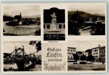83410 W8229 Laufen , Salzach Gebrauchsspuren Salzachbrücke Kriegerdenkmal Marktplatz
