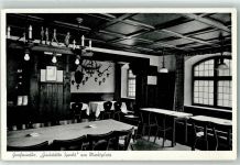 92655 W8484 Grafenwöhr - Gasthaus Specht am Marktplatz Inneres Gastraum Geweih Soldaten Lampe