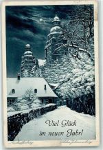 63739 W8750 Aschaffenburg Mondschein Winter Schloss Johannisburg