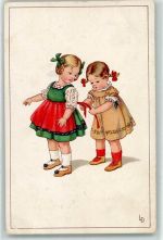 Kinder Schürze binden Meissner u. Buch 2299 AK Döring, L. / LD 1919