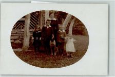 Deutsch Drahthaar Familienfoto Jagdhund Privatfoto AK