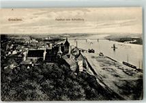 Graudenz Grudziadz 1916 - Ausblick vom Schloßberg Brücke Raddampfer Schiff Boot Turm Fabrik Kirche