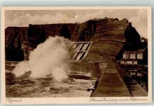 27498 W2192 Helgoland 1928 - Schwere Brandung an der Hafenmauer