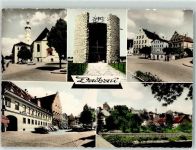 85221 W8060 Dachau Foto AK Hotel Zieglerbräu Kirche Denkmal Auto