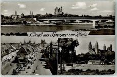 67346 W6720 Speyer - Rheinbrücke Speyerer Dom