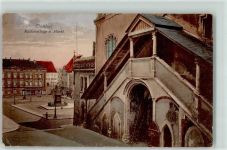 06295 O4250 Lutherstadt Eisleben 1919 Gebrauchsspuren Rathausstiege und Markt Lutherdenkmal