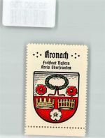 96317 W8640 Kronach , Oberfr Vignette Wappen Kaffee Hag Nr. 33 ca. 1920-1940 Eichenkranz Kronen