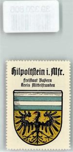 91161 W8543 Hilpoltstein , Mittelfr Vignette Wappen Kaffee Hag Nr. 35 ca. 1920-1940 Adler