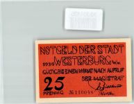 56457 W5438 Westerburg , Westerw Notgeldschein Notgeld 25 Pfennig Blumen