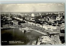 Helsinki Helsingfors Foto AK Kauppatori Hafen Schiff Turm Kirche Auto