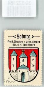 39279 O3404 Loburg b Magdeburg - Vignette Wappen Freist. Preußen Prov. Sachsen Reg. Bez.Magdeburg