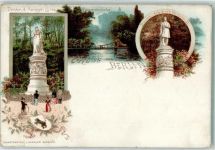 10115 W1000 Tiergarten Lithographie Denkmal Königin Luise Löwenbrücke Friedrich Wilhelm III.-Denkmal