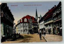 38820 O3600 Halberstadt Gebrauchsspuren Kühlingerstraße mit Städt. Sparkasse Fahrrad