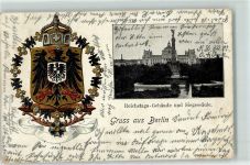 10115 W1000 Tiergarten 1902 - Reichstag-Gebäude Siegessäule Wappen