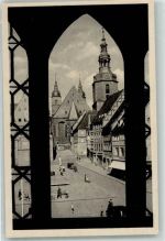 06295 O4250 Lutherstadt Eisleben - Fensterblick Marktplatz Bahnpoststempel