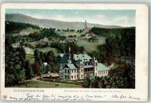Schreiberhau Szklarska Poreba 1903 - Hotel Lindenhof Kath. Kirche Fahne Riesengebirge