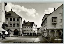 88299 W7970 Leutkirch im Allgäu Foto AK Rathaus Stadt-Apotheke VW Käfer Oldtimer