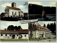 82064 W8021 Straßlach - Kirche Isar Reitstallung Pferd