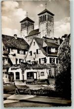 64625 W6140 Bensheim Foto AK An der Stadtmühle Stadtkirche St Georg
