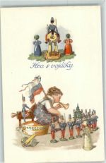 Das spiel mit den Soldaten Spielzeug Fahne Fischerova-Kvechova, M. Künstlerkarte
