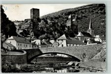 Esch sur Sure Foto AK Les ruines du Chateau Brücke Kirche