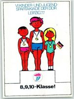 O7000 Leipzig Spartakiade der DDR 1977 Sport AK DDR Künstlerkarte