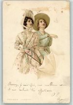 Pariser Jugend Frauen Motiv Frankreich 1900 Gebrauchsspuren