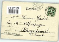Karte mit Blumenduft Mädchen Rosen Duftkarte 1899 Lithographie