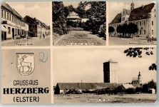 04916 O7930 Herzberg , Elster - Torgauer Straße Rathaus Wasserturm mit Sternwarte