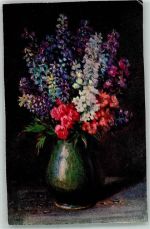Blumen in Vase Serie 200 Münchner Kunst Künstlerkarte