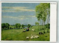 Hirten Ziegen Frühlingslandschaft Verlag Ackermann Nr.3408 Thoma, H. Künstlerkarte