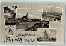 18356 O2380 Barth - Fangelturm Am Seglersteg Blick von Borgwall Marktplatz mit St. Marien