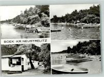 17248 O2081 Boek b Neustrelitz - Müritz Camping Badestrand Holzboote