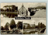 06425 O4342 Alsleben Gebrauchsspuren FDGB Schule Aktivist Rathaus Schleppschiff