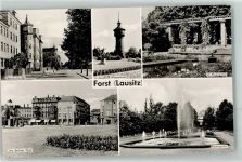 03149 O7570 Forst Lausitz - Berliner Platz Bahnhofstraße Rosengarten Wasserspiele Wasserturm