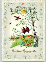 Pfingsten vermenschlicht Schmetterlinge Blumen Maikäfer
