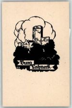56112 W5420 Lahnstein Gebrauchsspuren Burg Lahneck Scherenschnitt A. M. Schwindt