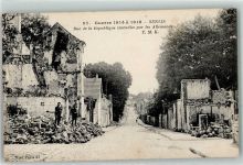 60300 Senlis 1920 - Rue de la Republique von den Deutschen in Brand gesetzt