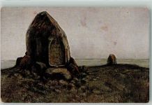 Tannenberg Tymbark Lithographie / Künstlerkarte Ostpreußen Denkmal Gedächtnisstein Schlacht sign. F.Haß