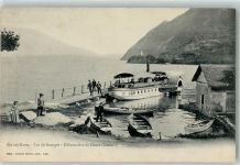 73100 Aix-les-Bains - Lac du Borget Debrarcadere der Abtei Hautecombe Seitenraddampfer