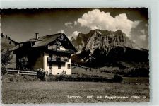 6631 Lermoos Foto AK mit Zugspitzmassiv