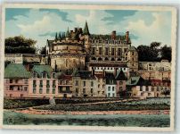 37400 Amboise Künstlerkarte les Chateaux de la Loire sign. HC