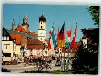 72488 W7480 Sigmaringen Foto AK Kirche St. Johann mit Hohenzollernschloss Sigmaringen