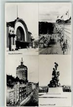 Helsinki Helsingfors 1937 Foto AK Denkmal Hotel Straßenbahn