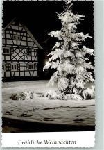 76316 W7502 Malsch , Kr Karlsruhe Gebrauchsspuren Winter Weihnachtsgrüsse Tannenbaum