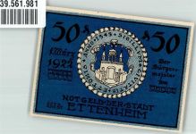 77955 W7637 Ettenheim Notgeldschein Notgeld 50 Pfenning