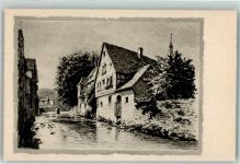 64711 W6120 Erbach , Odenw Gebrauchsspuren An der Mümling Künstlerkarte