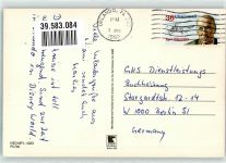 Orlando Künstlerkarte Landkarte Atlantik Ozean Golf von Mexico Segelboot Mickey Minnie Mouse Orange Blossoms Rakete Raumfahrt Ort lt. Stempel