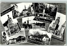 9671 Winschoten Foto AK Langestraat Rathaus Windmühle Nassaustraat Marktplatz