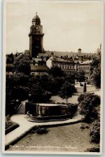 08523 O9900 Plauen , Vogtl Foto AK Isidore-Schmidt-Brunnen mit Rathaus